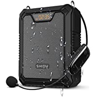 Los mejores  - SHIDU 30W UHF IPX6 Bluetooth Amplificador de voz- Amplificador de voz personal con micrófono inalámbrico Auricular…